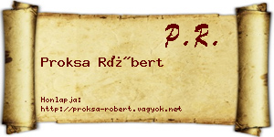 Proksa Róbert névjegykártya